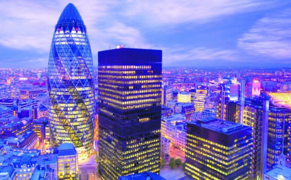 Londen, financieel district.corbis