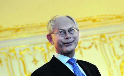 Voorzitter Herman Van Rompuy is in het Engels 'president' en niet 'chairman'. epa