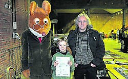 Op de creatieve kinderbeurs vorige zondag mocht Jens plaatsnemen tussen Geronimo Stilton en kinderboekenauteur Marc De Bel. if