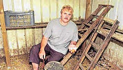 Serge Rottie werd het slachtoffer van verschillende vossen, die zijn kippen doodbeten.kms