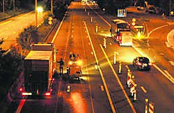 De wegenwerken op de E40 tussen Leuven en Brussel zijn zondag om 6 uur van start gegaan. tab