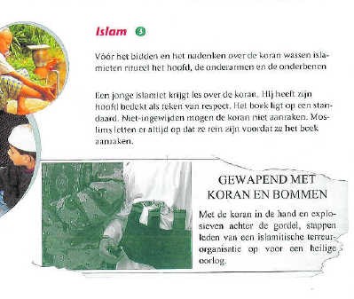 Een fragment uit een Vlaams schoolboek godsdienst. rr