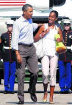 Malia Obama eergisteren.rtr