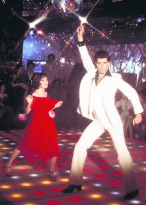 John Travolta en Karen Lynn Gorney in 'Saturday Night Fever'. photo news