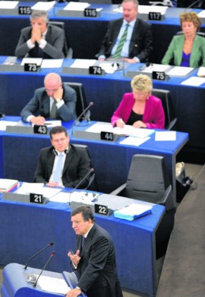 In zijn eerste State of the Union kon Commissie-voorzitter Jose Manuel Barroso niet begeesteren.Christophe Karaba/epa