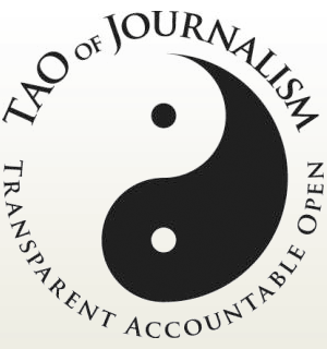 Dit logo geeft aan dat de nieuwsorganisatie de waarden transparantie, verantwoording en openheid in de journalistiek hoog in het vaandel voert.