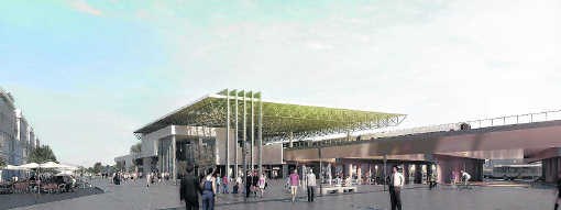 De vernieuwde stationsomgeving moet de stad meer zuurstof brengen.repro sbr