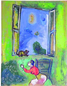 Marc Chagall: ‘Bij het raam'. En binnenkort in de Fabiolazaal. kmska