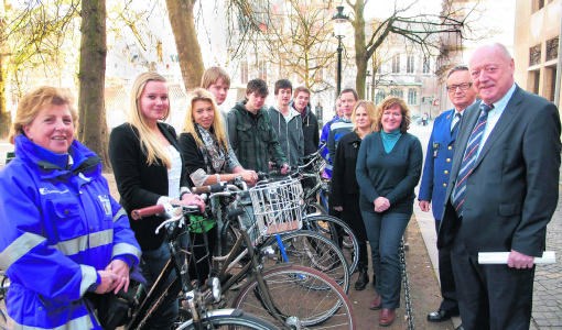De leerlingen van de Stedelijke Academie maakten sensibiliseringsfilmjes over fietsdiefstallen. Michel Vanneuville