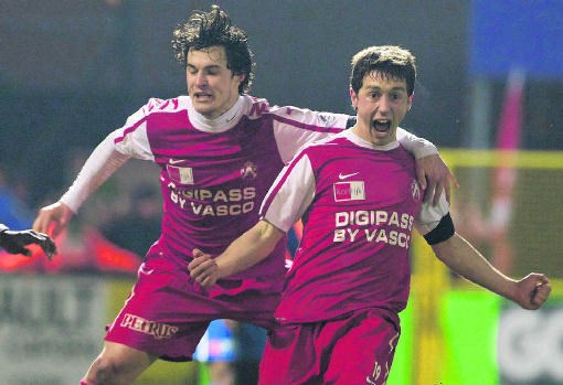 De 20-jarige Brecht Dejaegere (r.) maakte de winning goal in de 92ste minuut. Kurt Desplenter/belga