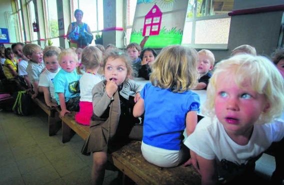 Een volle kleuterklas in Wiekevorst, een deelgemeente van Heist-op-den-Berg.Pieter-Jan Vanstockstraten/photo news