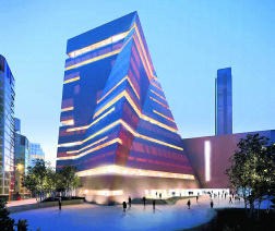 De nieuwbouw van Herzog & de Meuron, waarmee Tate zijn beschikbare ruimte verdubbelt, zal klaar zijn in 2016. <br>Herzog and de Meuron and Hayes Davidson 2009