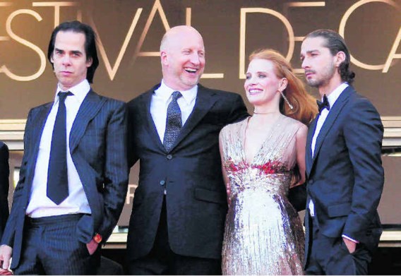 Nick Cave, John Hillcoat, Jessica Chastain en Shia LaBeouf. 'Lawless' werd gesmaakt, en toen plots niet meer. Reuters