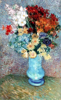 ‘Bloemen in blauwe vaas'.