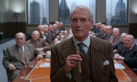 Paul Newman als de sluwe ceo Sidney J. Mussburger in de film ‘The Hudsucker Proxy'.