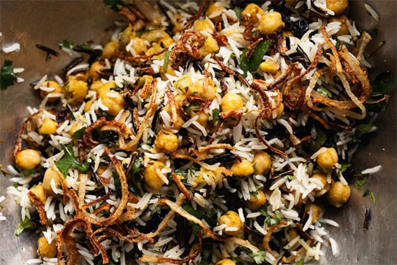 RECEPT. Basmati & wilde rijst met kikkererwten, krenten & kruiden