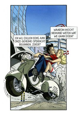 De striphelden in 2047.