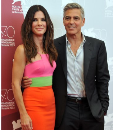 Sandra Bullock en George Clooney tarten de zwaartekracht in ‘Gravity’.