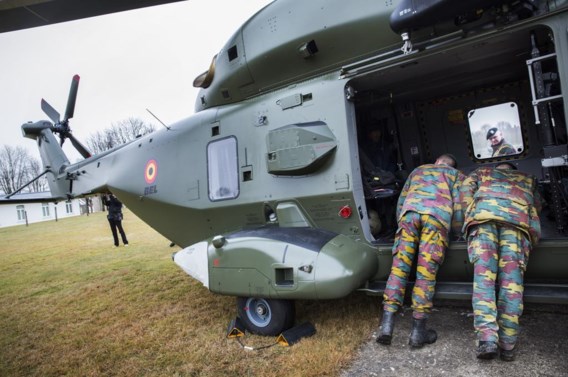 De EUBG kan ook luchtsteun inzetten, maar voorlopig niet deze gloednieuwe NH90-heli, die gisteren in Elsenborn werd geshowd.