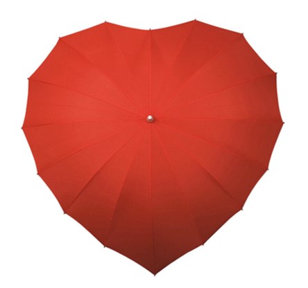 Paraplu hart rood, trouwboetiek.nl, € 22,95