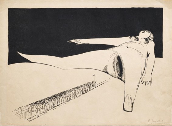 Paul Joostens, ‘La procession’ uit de reeks ‘Les mollusques’, ca. 1925.