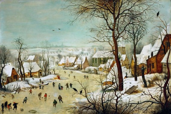 ‘Winterlandschap met vogelknip’, in een versie van Pieter Brueghel II. 
