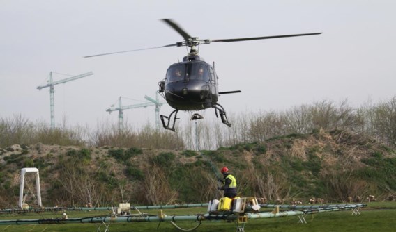 De helikopter die de metingen uitvoert, werd speciaal uit Duitsland overgevlogen. Resultaten worden verwacht eind juni.