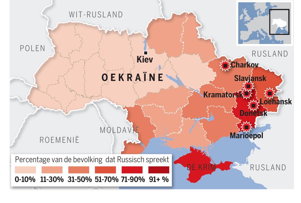 Oorlog Rusland Oekraine Kaart Vogels