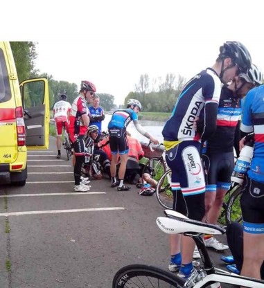 Zaterdag werden vijf fietsers naar het ziekenhuis afgevoerd.
