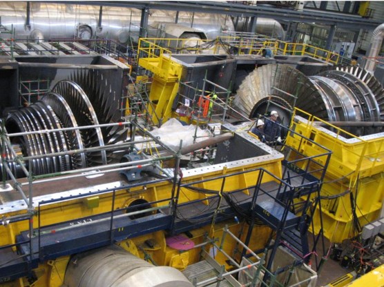 Een turbine zoals degene die in Doel 4 onklaar is gemaakt.