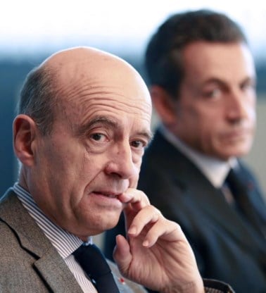 Als kandidaat-president vindt Alain Juppé wellicht partijgenoot Nicolas Sarkozy op zijn weg.