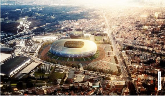 Het nieuwe stadion op de Heizel, zoals het er in 2020 moet uitzien.