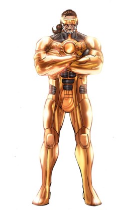 J.Rom (links) ziet eruit als een Amerikaanse stripheld genre Iron Man.