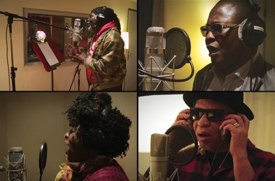 Afrikaanse supersterren zingen tegen ebola – en ze doen dat aanzienlijk beter dan Band Aid 30. Boven: Tiken Jah Fakoly en Amadou, onder: Sia Tolno en Salif Keita.
