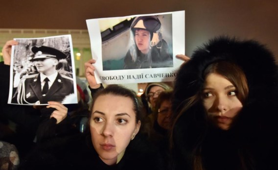 ’Laat Nadia Savtsjenko vrij’, eisen betogers in Kiev.