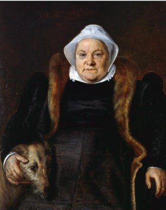Frans Floris: ‘Portret van een dame met haar hond’.