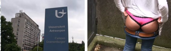 Nadat het logo van de UA in beeld is gekomen, volgen ook de billen.