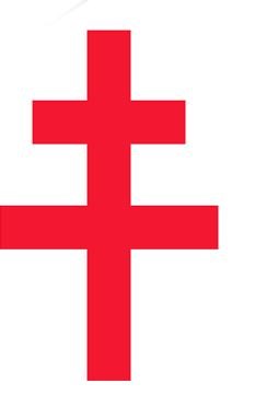 Het Lotharings kruis, symbool van het  gaullisme. 