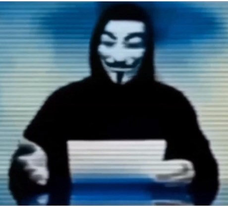 Anonymous, zoals het hackingcollectief zich graag afbeeldt.