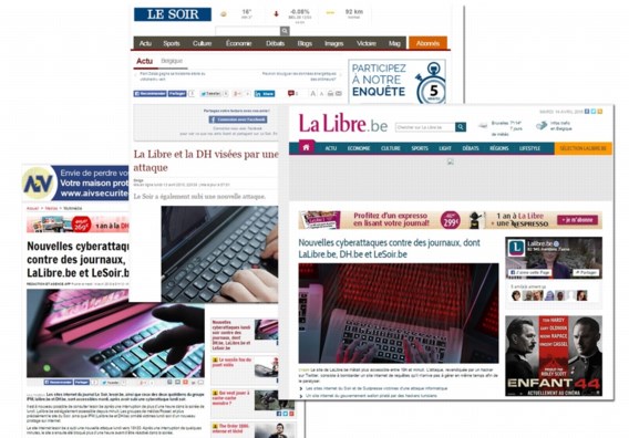 Websites van Le Soir, La Libre Belgique en DH opnieuw toegankelijk