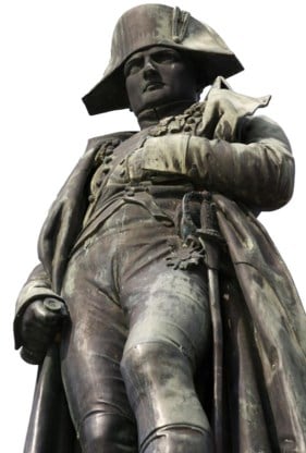 Een standbeeld van Napoleon in Ajaccio (Corsica).