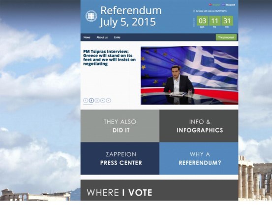 Veel cijfers over het ‘desastreuze besparingsbeleid’ van de afgelopen jaren, maar de precieze vraag van het referendum blijft vaag op de site.