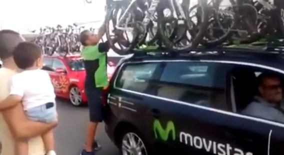Probeert Movistar een fiets met motor te verbergen in de Vuelta?