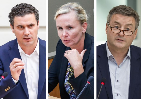 Joris Vandenbroucke (SP.A), Liesbeth Homans (N-VA) en Koen Van den Heuvel (CD&V)