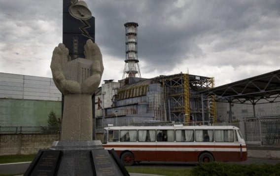 De vernielde kerncentrale van Tsjernobyl.