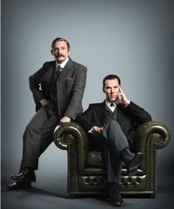 Watson (Martin Freeman) en Holmes (Benedict Cumberbatch) beleven hun avontuur eenmalig in de victoriaanse tijd.