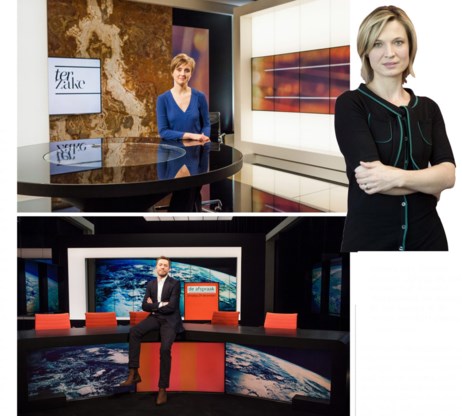 Nieuws met Goedele (boven), duiding bij het nieuws met Annelies (linksboven), en duiding bij het nieuws in de marge met Bart (links).