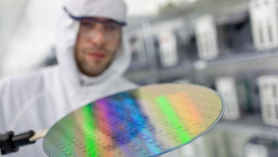 Een silicium wafer van chips.