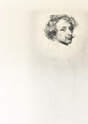 Geëtst zelfportret van Van Dyck uit zijn ‘Iconografie’, ca. 1627-1635.