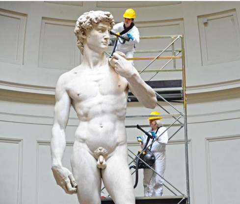 Michelangelo’s ‘David’ in Firenze: eindelijk weer stofvrij. 